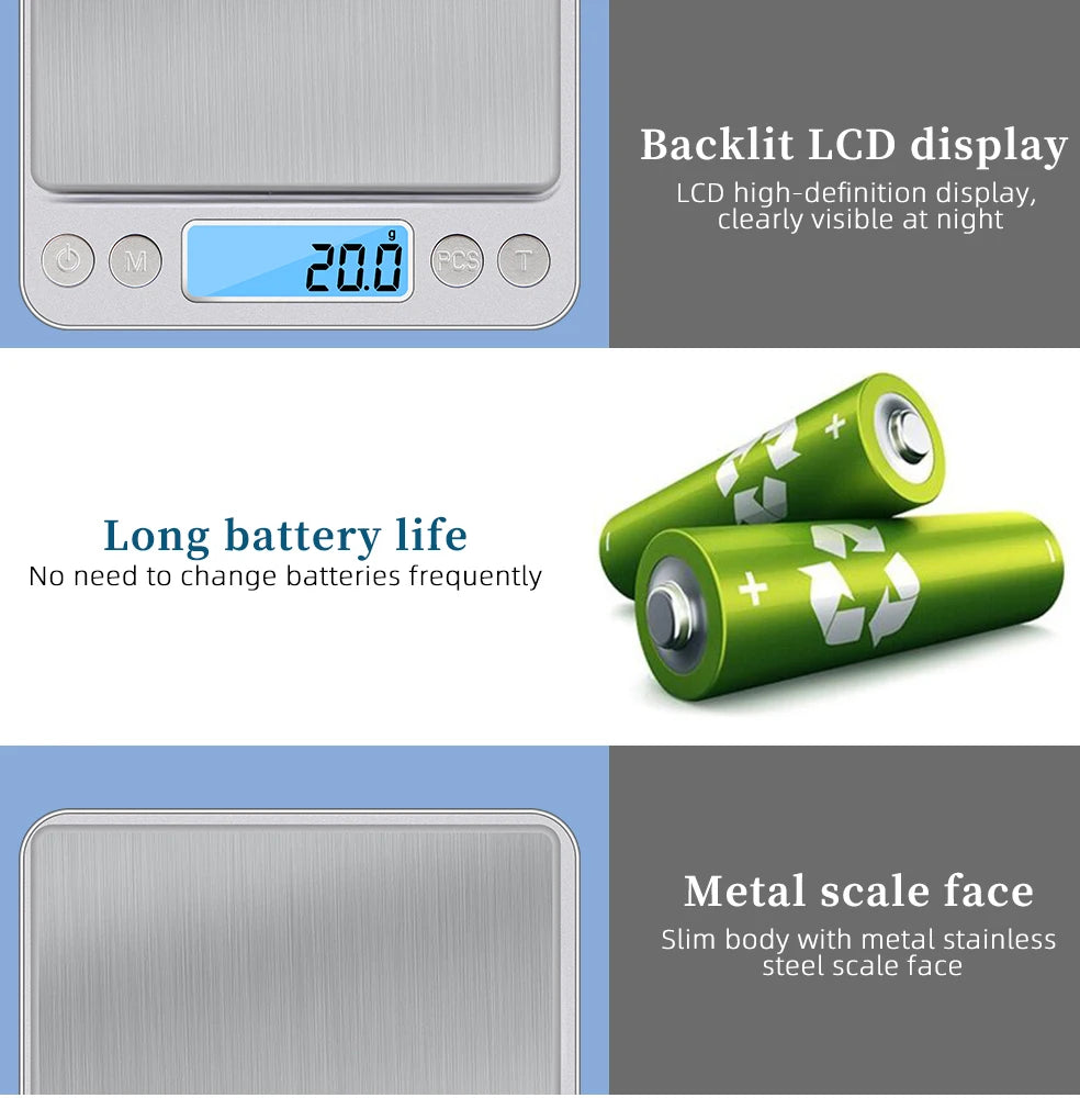 Digital Kitchen & Jewelry Precision Scale with LCD Display