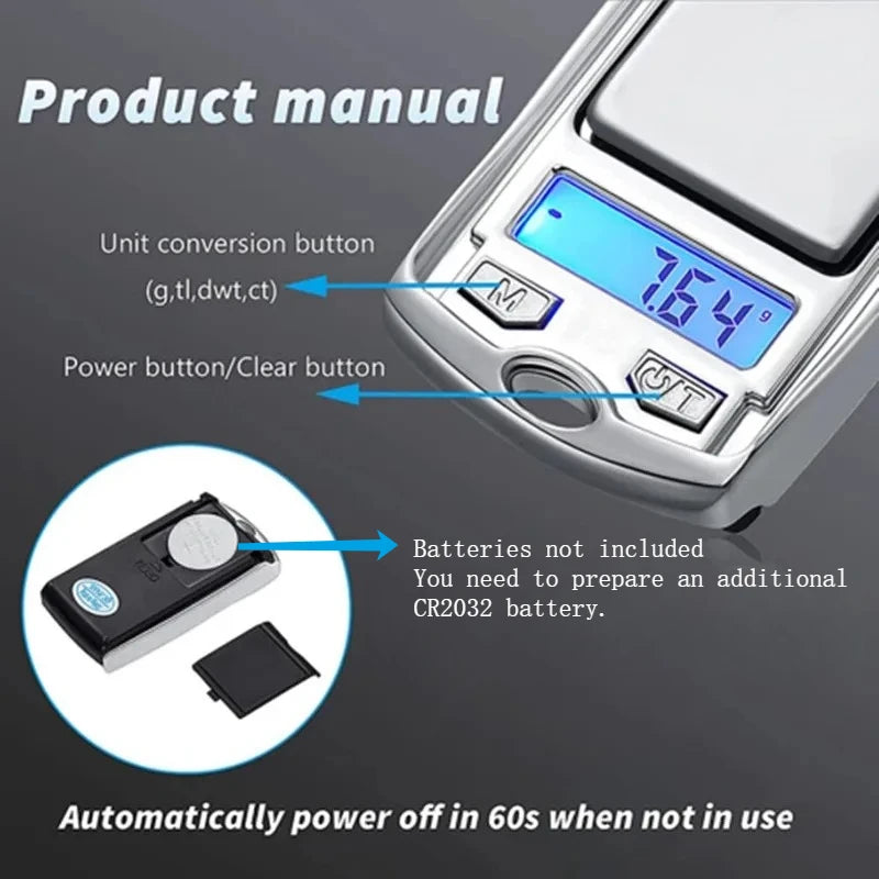 Portable Digital Pocket Scale – High Precision, Mini Key-Shaped