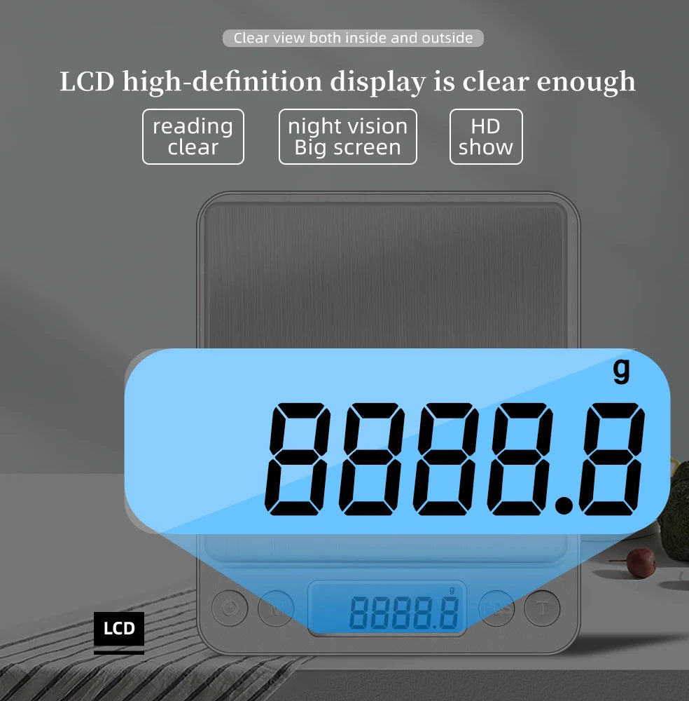 Digital Kitchen & Jewelry Precision Scale with LCD Display
