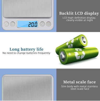 Digital Kitchen & Jewelry Precision Scale with LCD Display