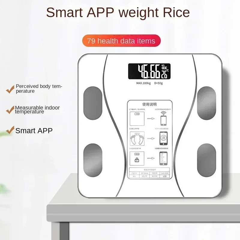 2026 Smart Bluetooth Body Weight & Fat Scale with App