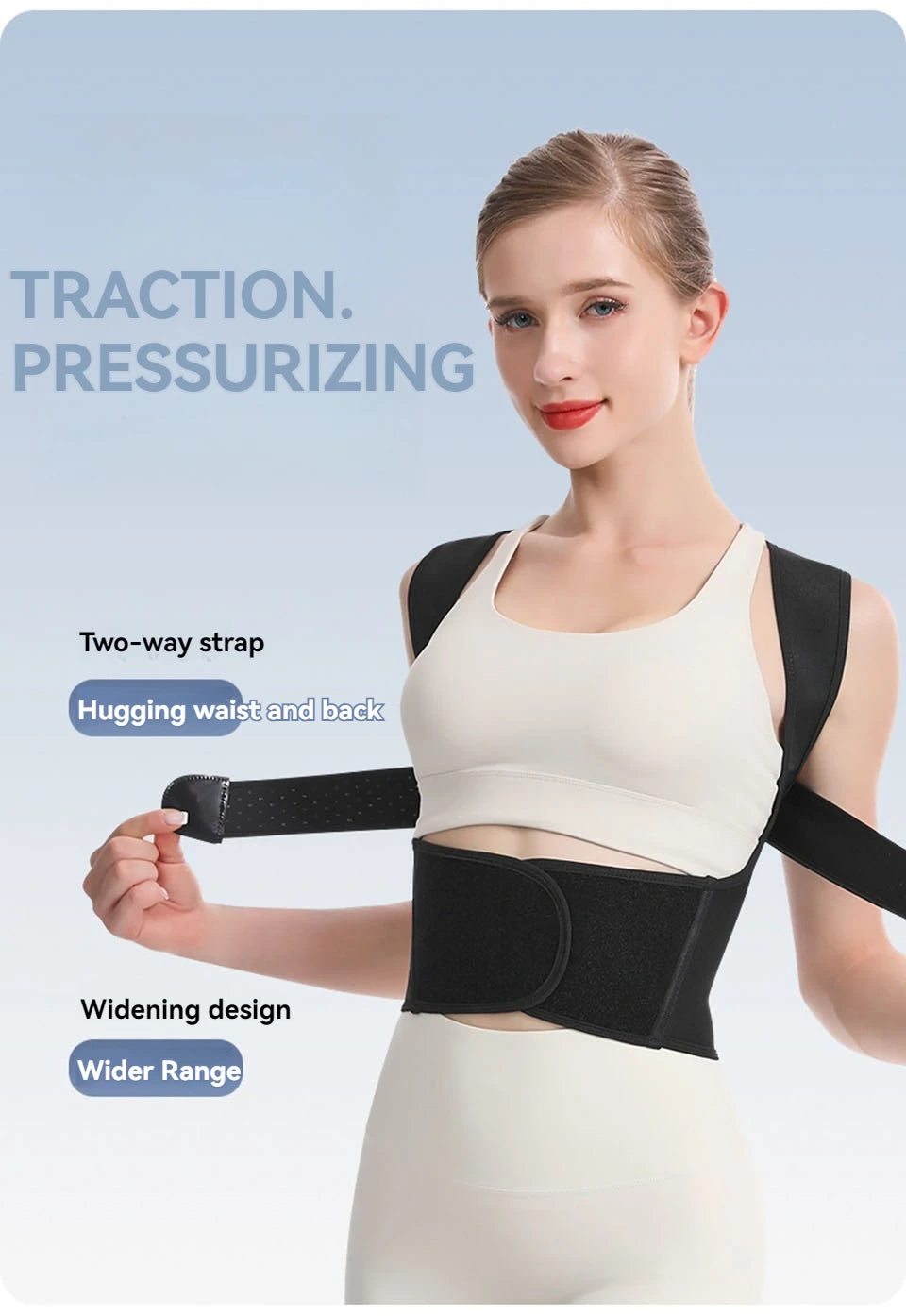 AOLIKES Adjustable Back Posture Corrector Brace for Men & Women