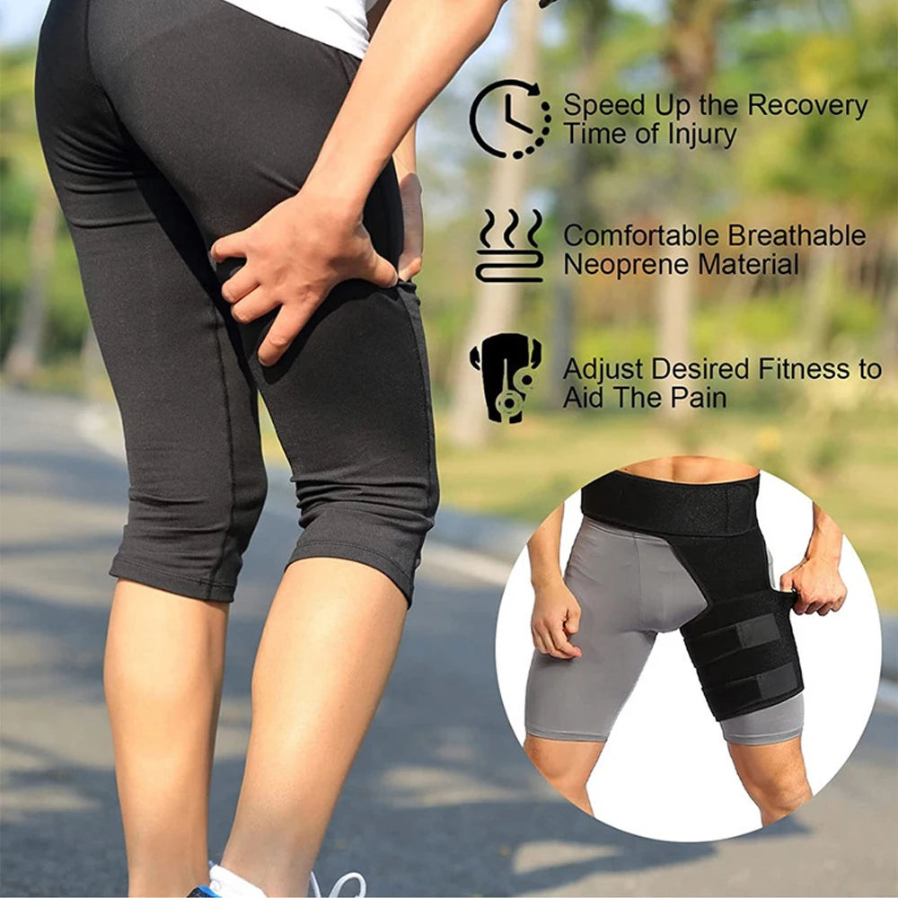 Adjustable Groin & Hip Support Compression Wrap for Pain Relief