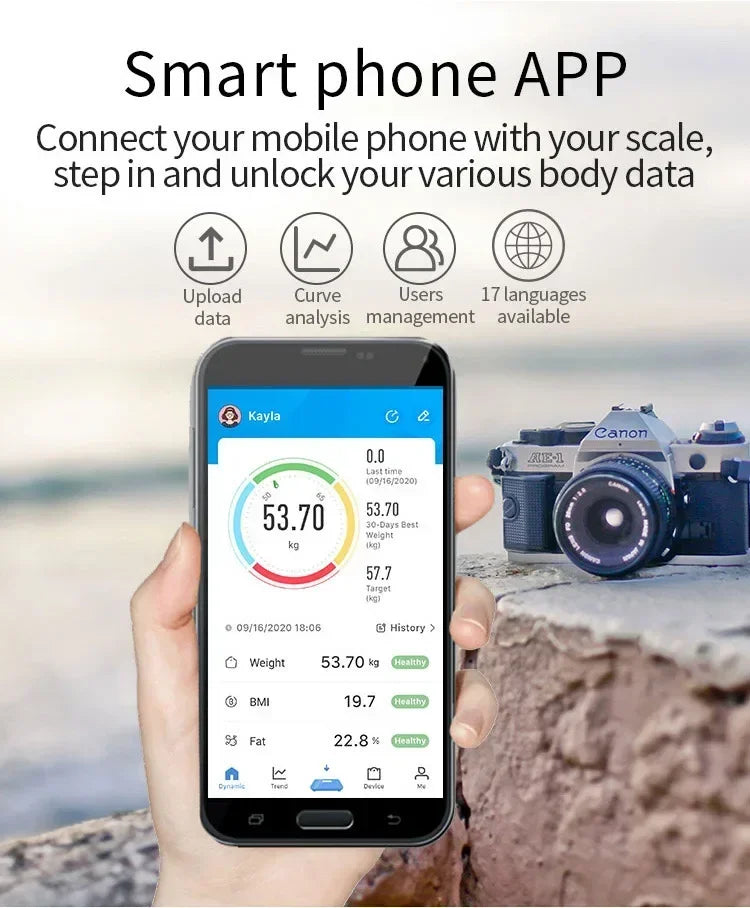 2026 Smart Bluetooth Body Weight & Fat Scale with App