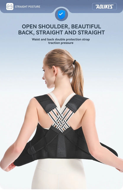 AOLIKES Adjustable Back Posture Corrector Brace for Men & Women