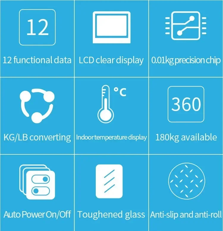 2026 Smart Bluetooth Body Weight & Fat Scale with App