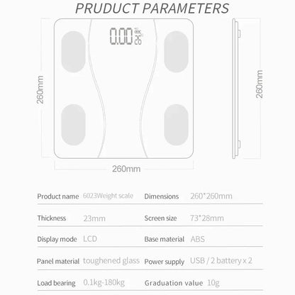 2026 Smart Bluetooth Body Weight & Fat Scale with App
